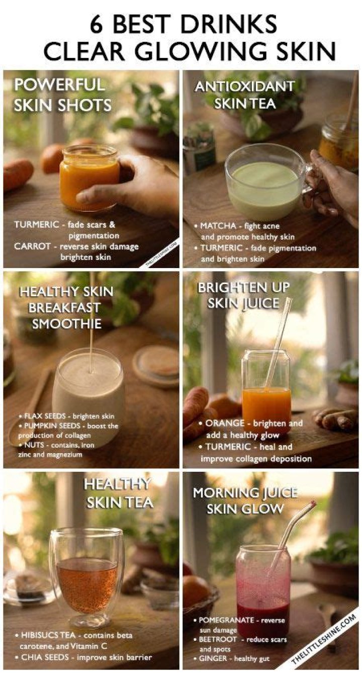 What should I drink first in the morning for clear skin?